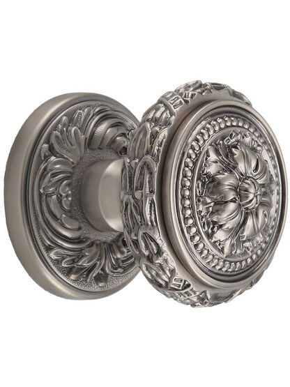 Maison Premium Rosette Door Set with Louis XVI Round Knobs in Venetian Nickel.